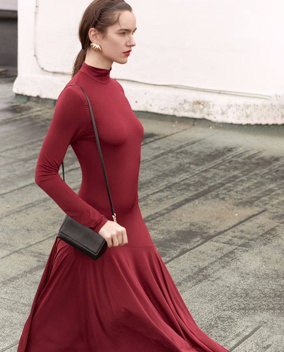 vestido rojo invitada invierno sfera