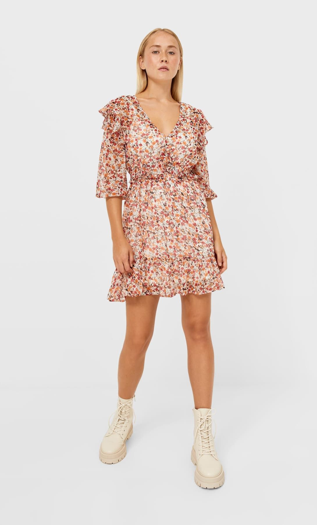 Vestido flores stradivarius 2020 hot sale