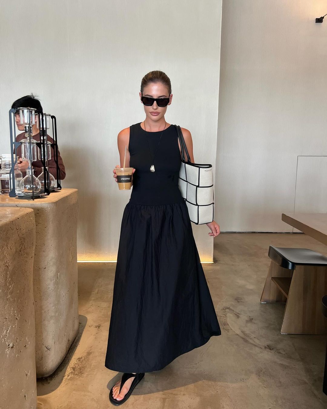 Maxi vestido negro fashion casual