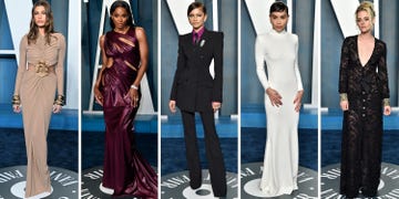 compiled images of hailey bieber, ciara, zendaya, zoe kravitz, and kristen stewart on the red carpet