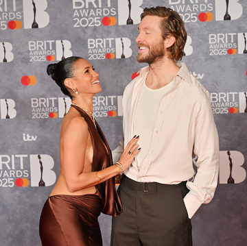 Vick Hope and Calvin Harris at the 2025 BRIT Awards vick hope and calvin harris at the 2025 brit awards
