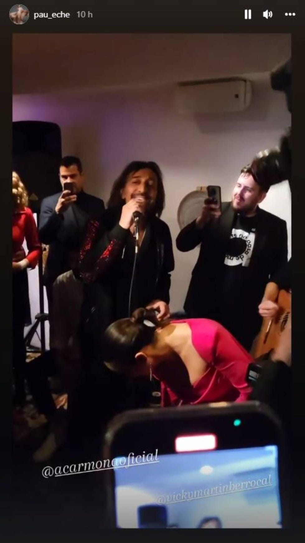 antonio carmona canta en el cumpleaños de vicky martín berrocal