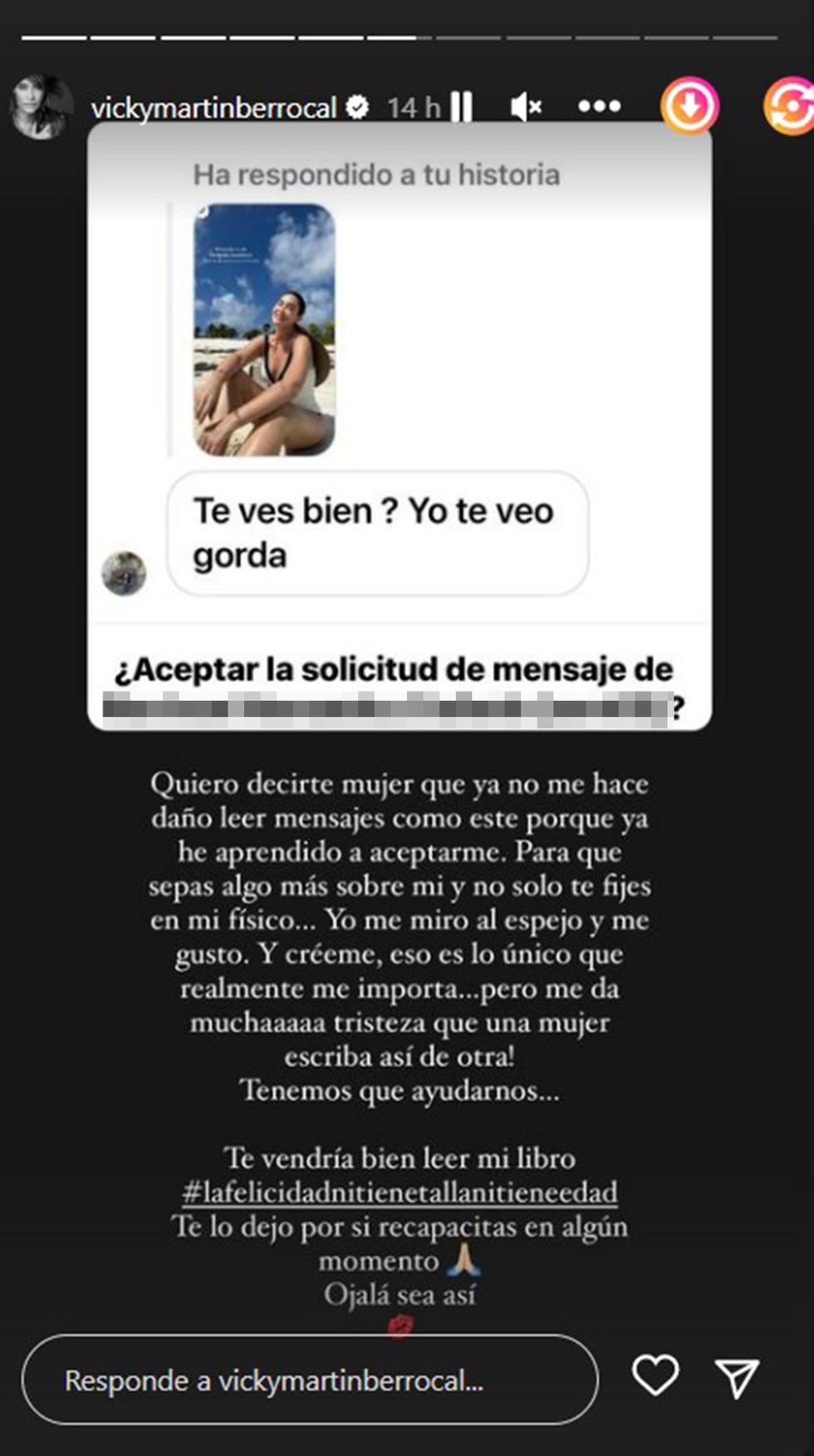 Vicky Martín Berrocal responde a quienes la llaman 