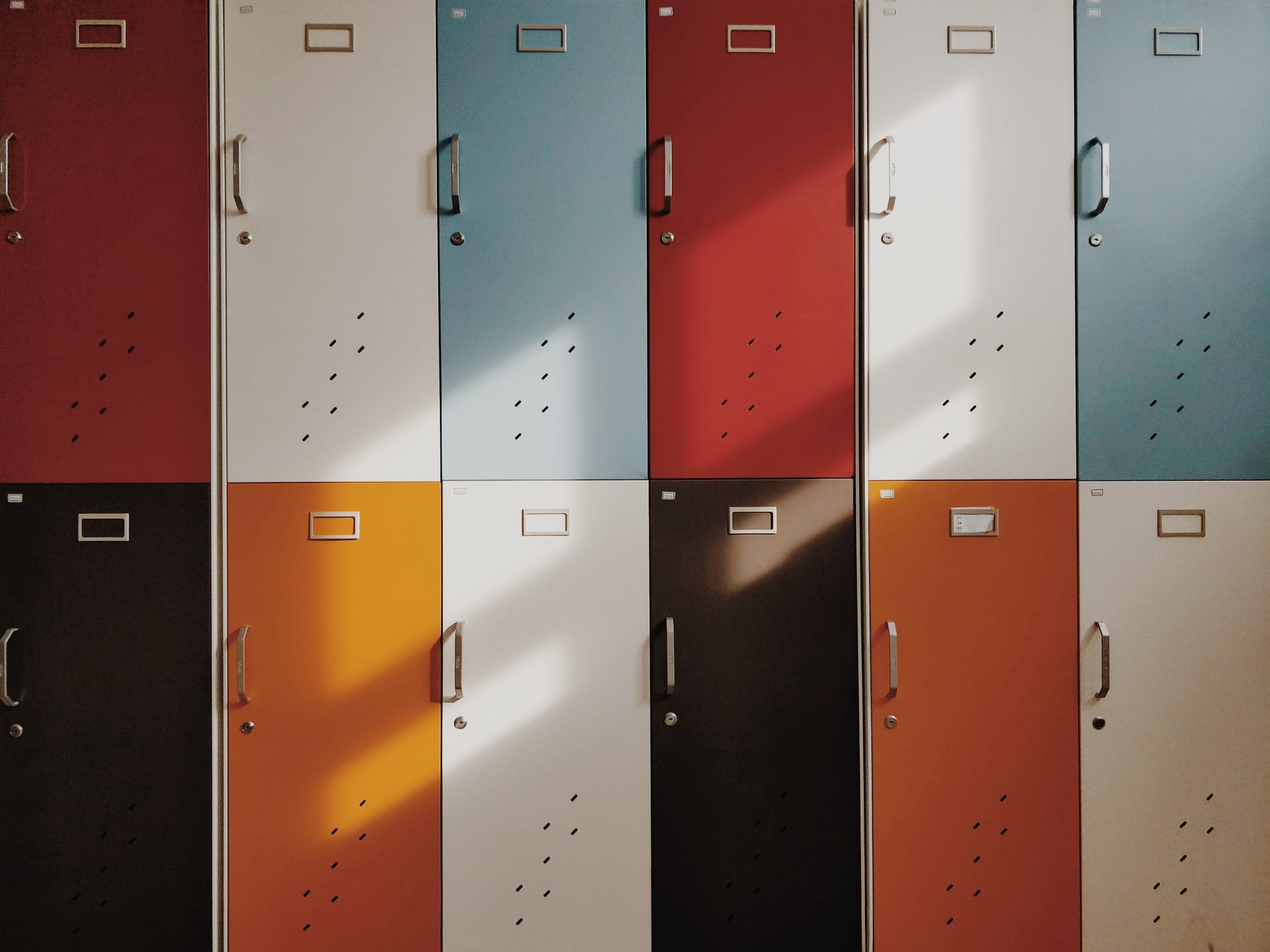 Locker, Furniture, Material property, Room, Colorfulness, Metal, 