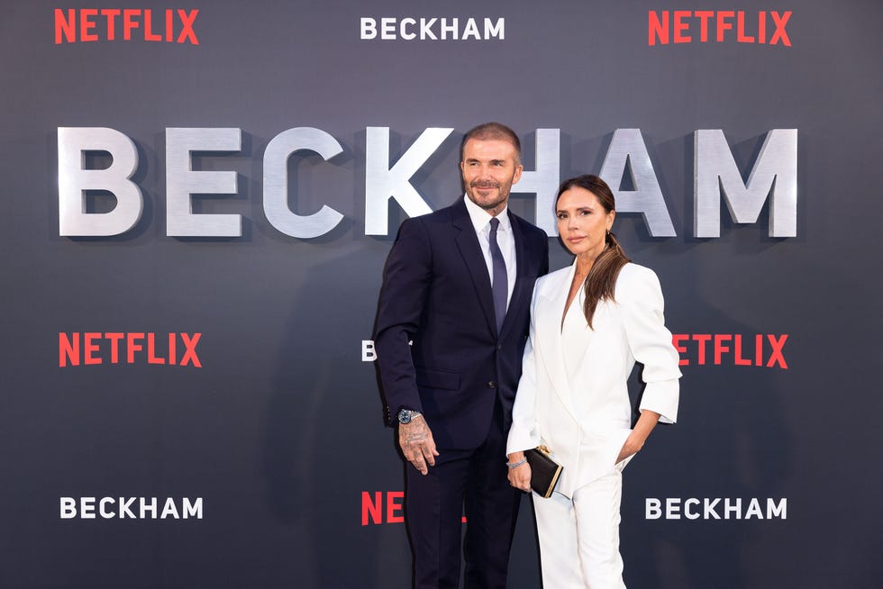 david beckham and victoria beckham attend the uk premiere of netflix's beckham limited series at curzon mayfair on october 3rd, 2023 in london, uk photo by stillmovingnet for netflix