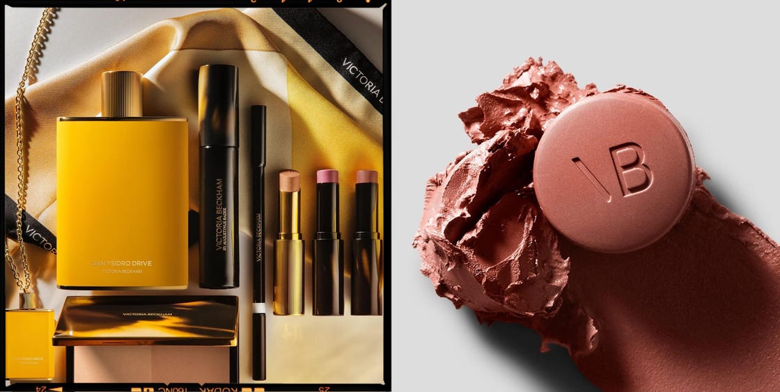 Victoria Beckham Beauty product line showcasing luxury skincare and cosmetics