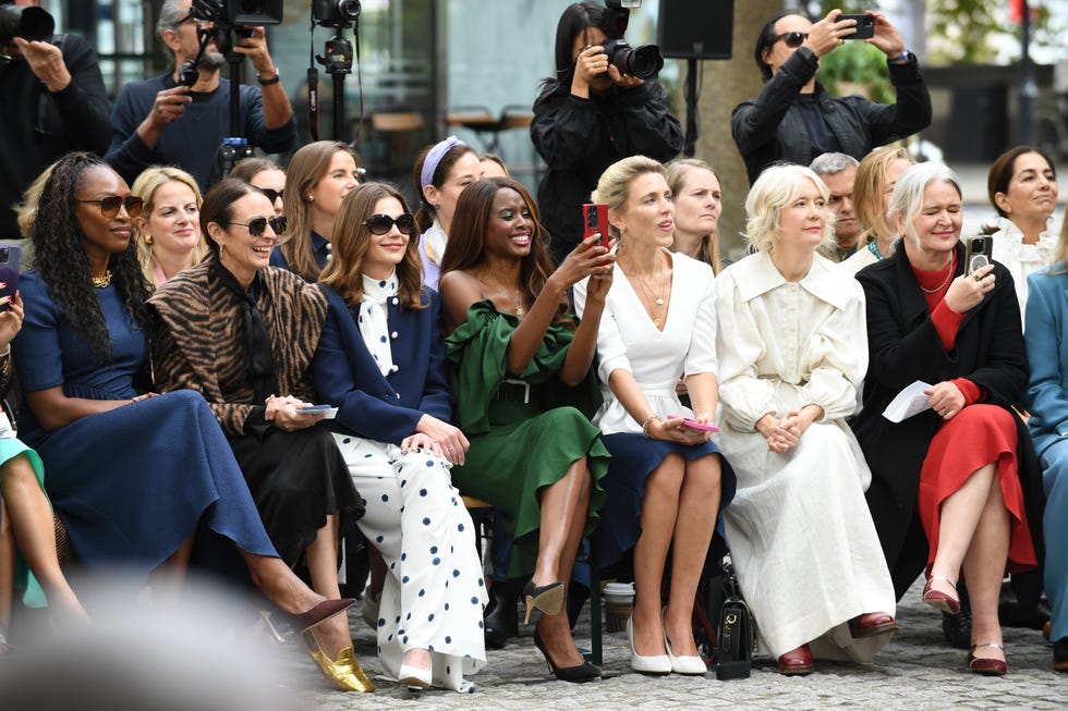 london, england september 16 caroline rush cbe, victoria starmer and june sarpong attend the edeline lee show during london fashion week september 2024 on september 16, 2024 in london, england photo by nicky j simsgetty images