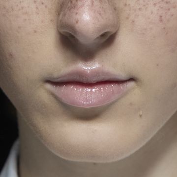 a close up of a person's face