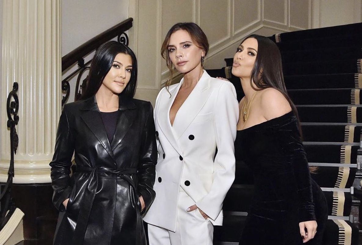 Kim and Kourtney Kardashian support Victoria Beckham at beauty launch