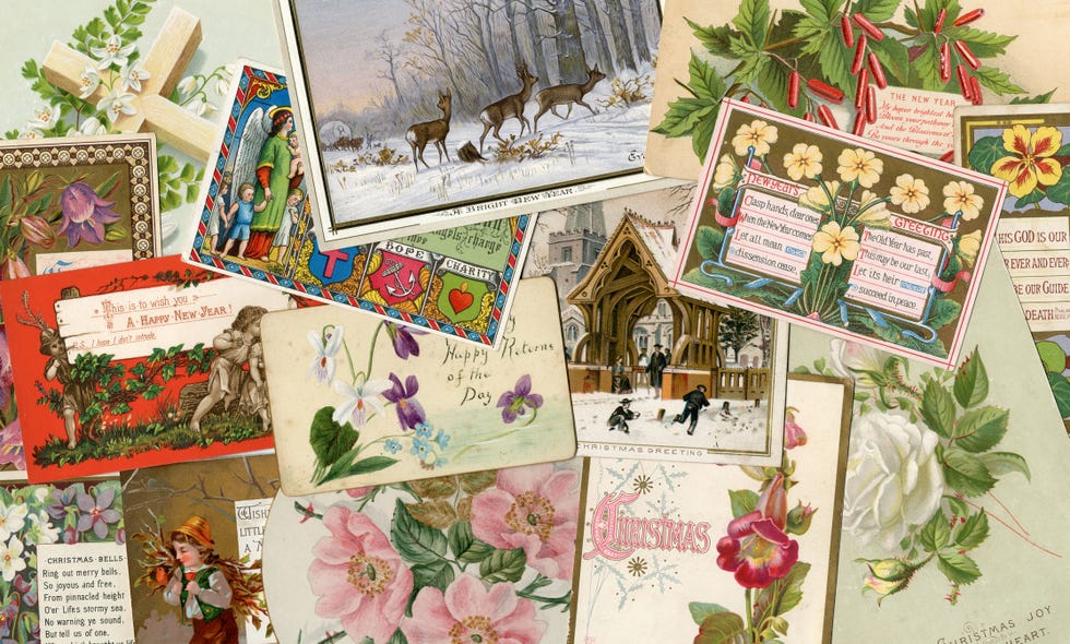 Victorian greetings cards background