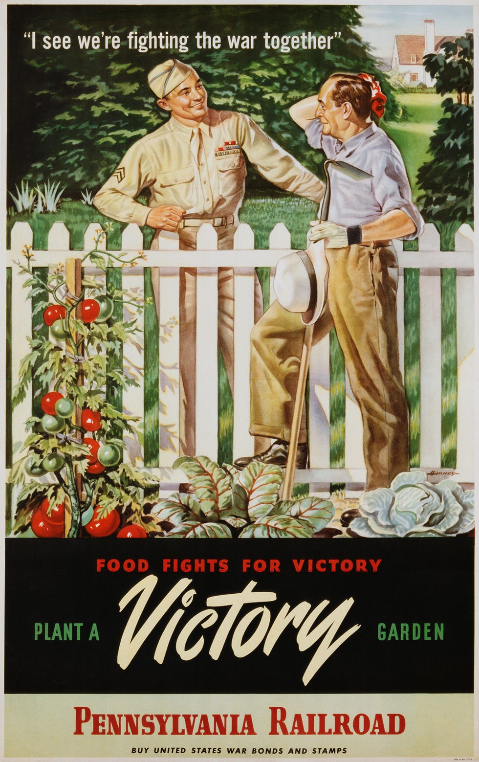 food fights for victory, plant a victory garden poster