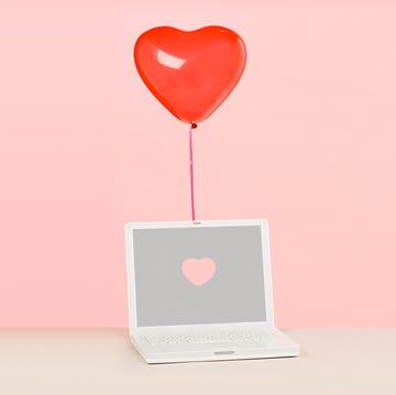 Balloon and laptop heart balloon and laptop
