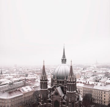 Snowy skyline Vienna Austria in winter