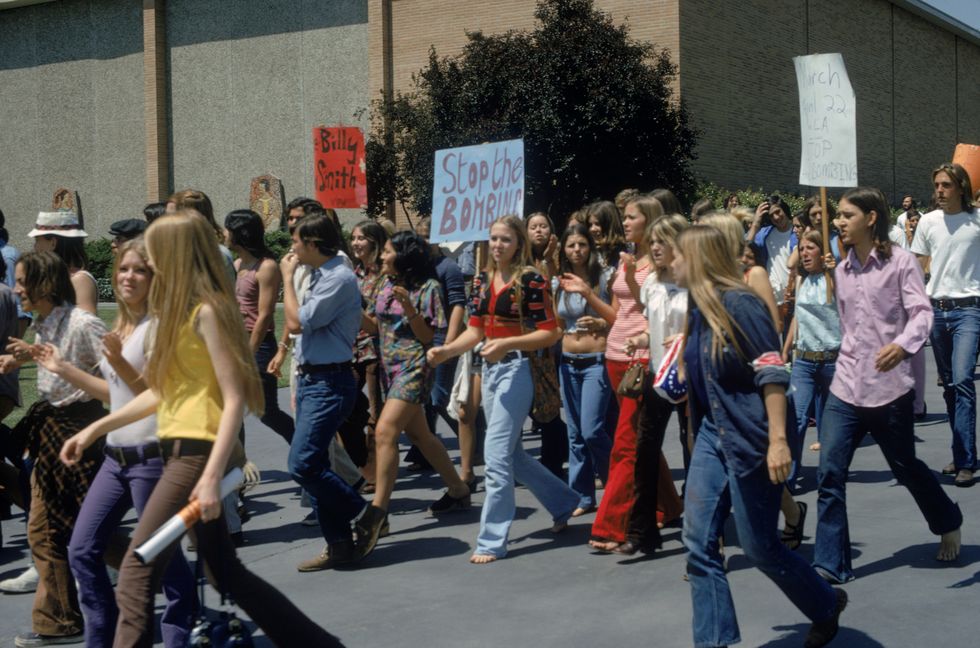 protestors during a demonstration against the vietnam war