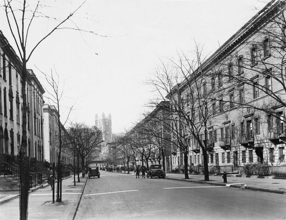 black and white image of striver’s row