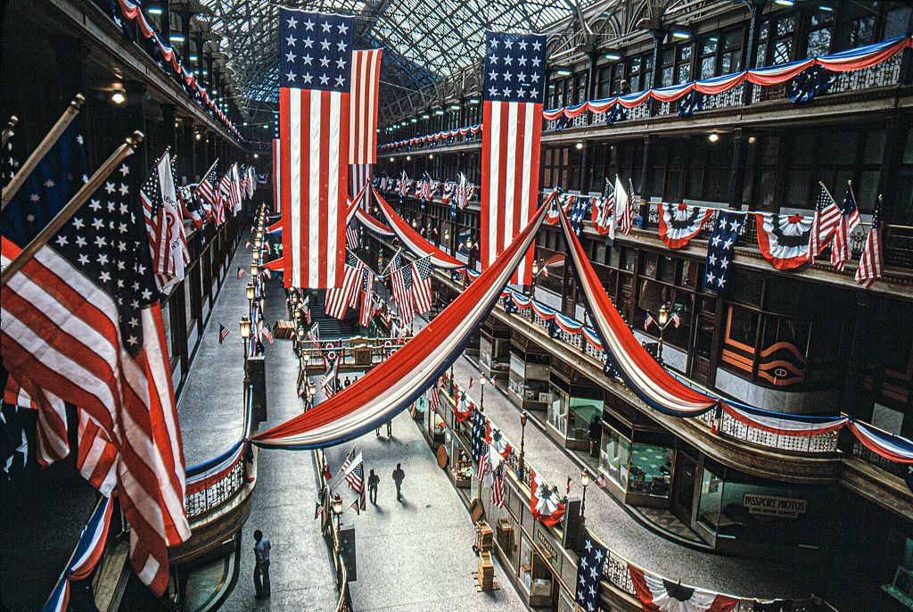 cleveland arcade decorated for the us bicentennial