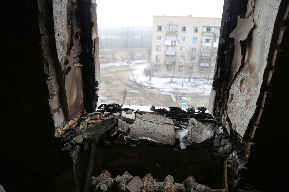 damage after shelling in donetsk