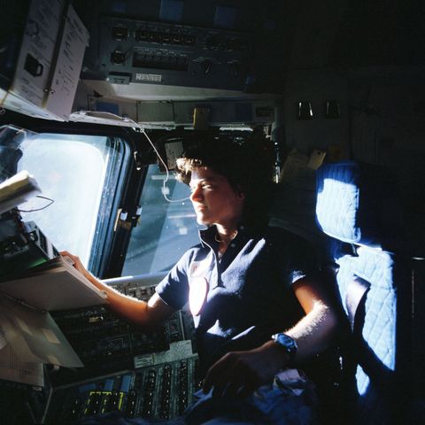 Sally Ride In Space Shuttle Challenger