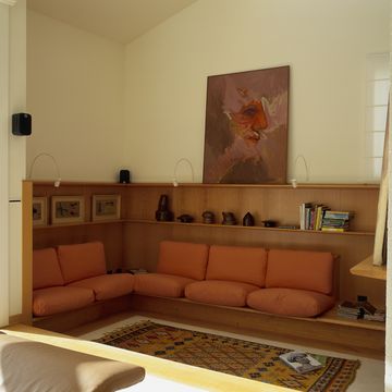 view of an artistic painting in a living room