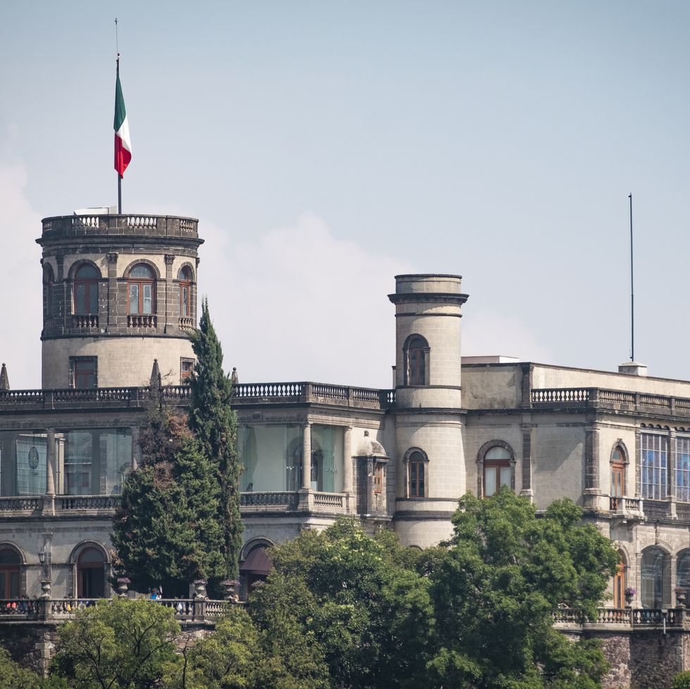 view of chapultepec castle against sky in mexico city during sunny day, mexico