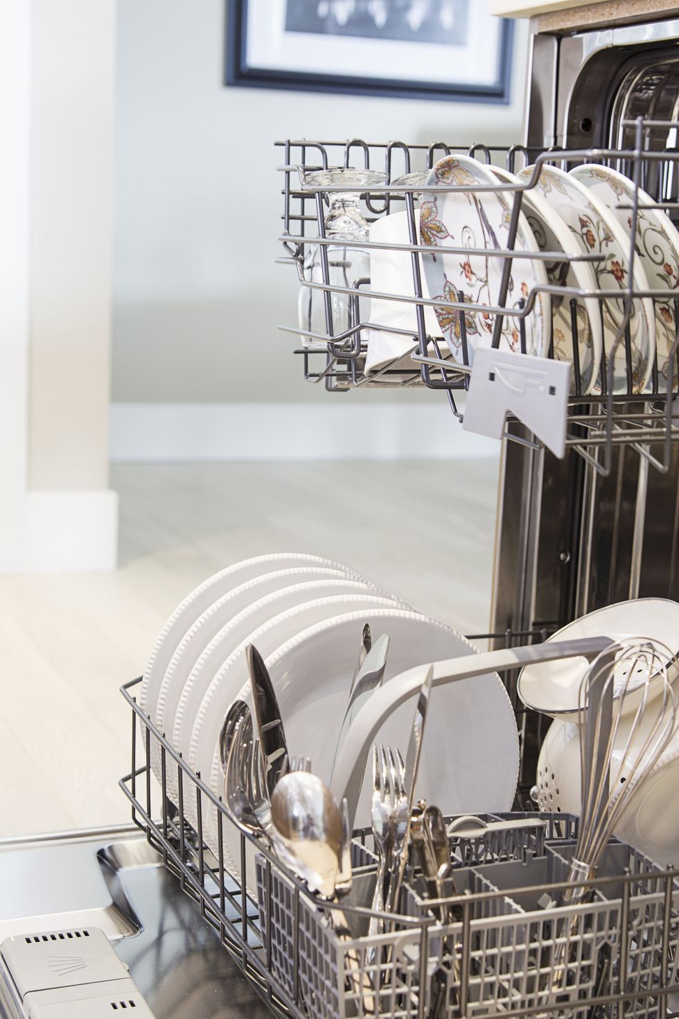 view of dishes in dishwasher