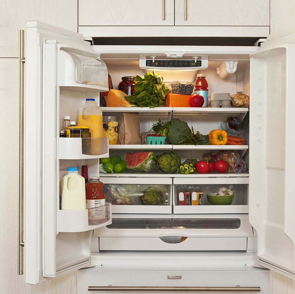 view of inside of refrigerator with healthy food