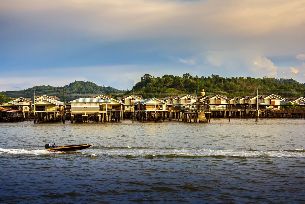 view of kampong ayer or water village, brunei