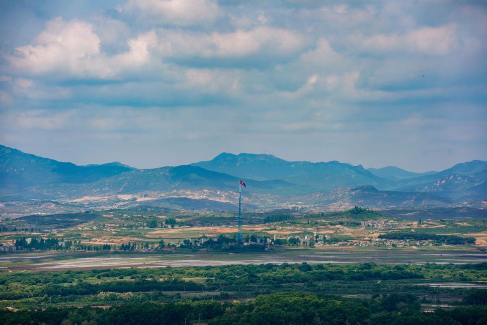 a view of north korea's kijong dong village is seen from