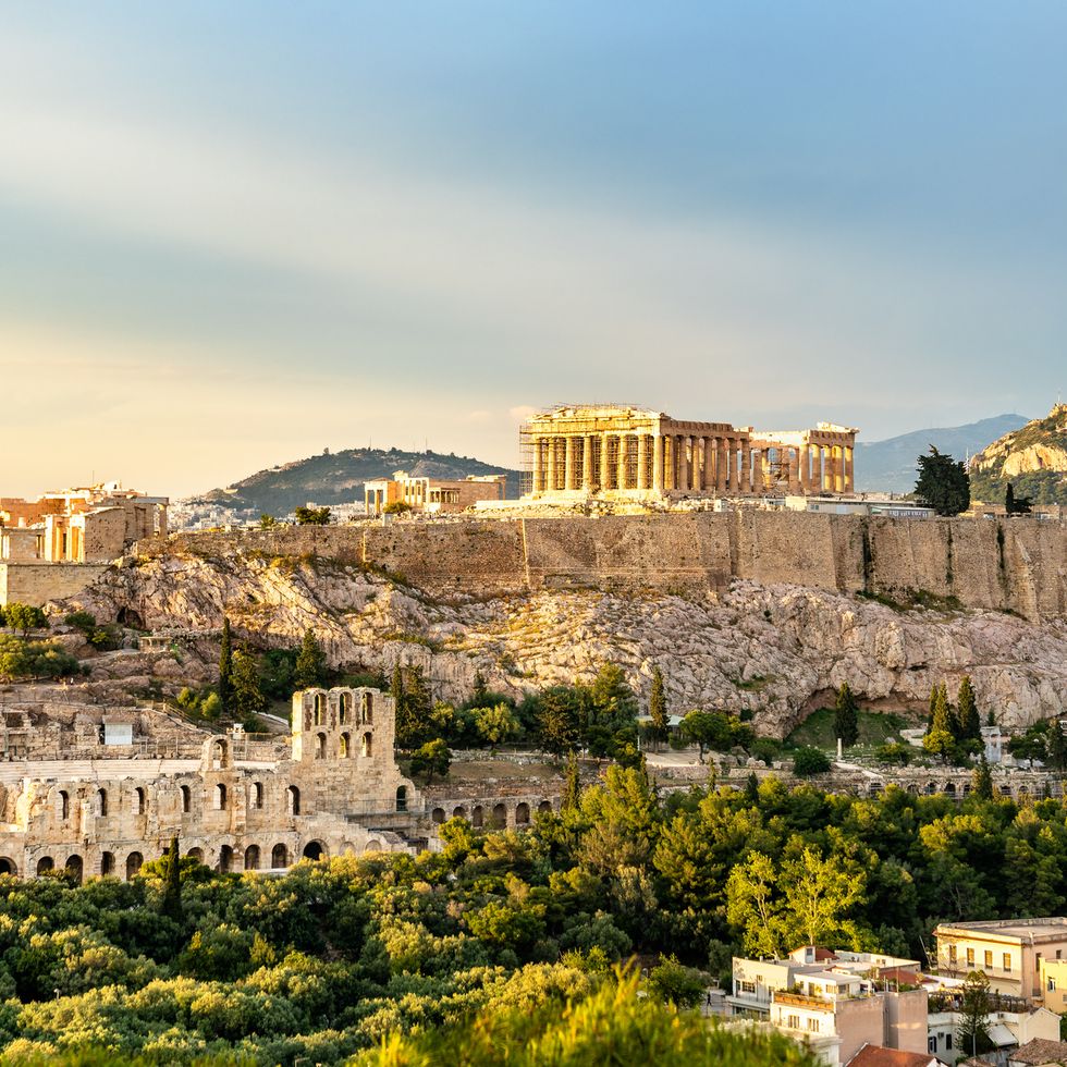 view of the acropolis of athens in greece