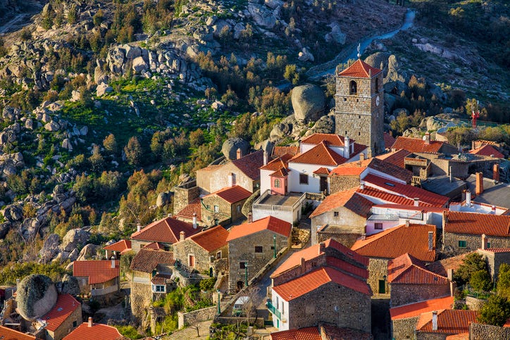 view of the famous village of monsanto, portugal