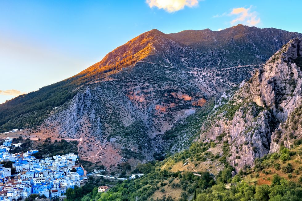view of the mountains near of chefchaouen, morocco