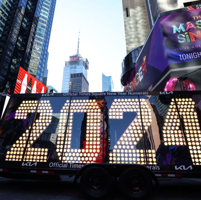 '2024' numerals arrive in times square