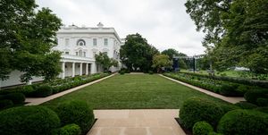 white house holds media preview of renewed rose garden