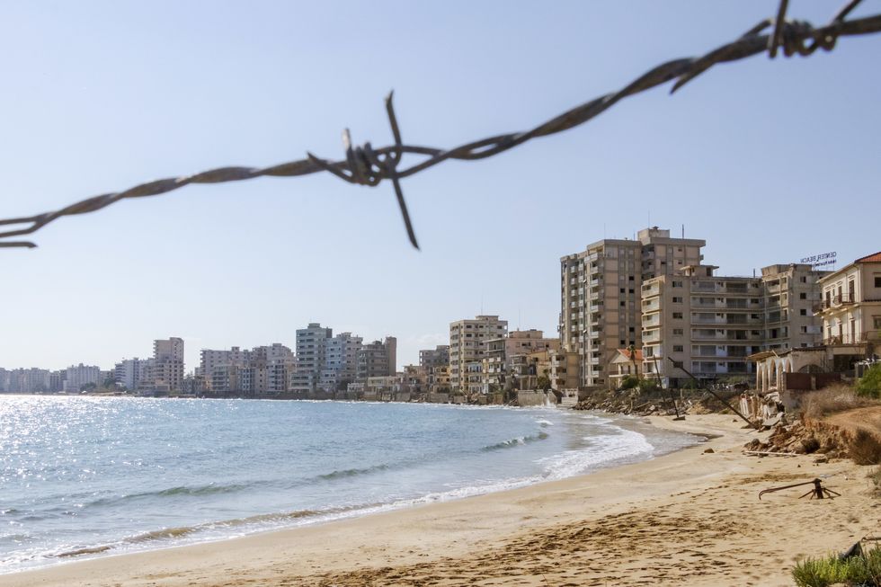 view of varosha ghost town, famagusta, northern cyprus