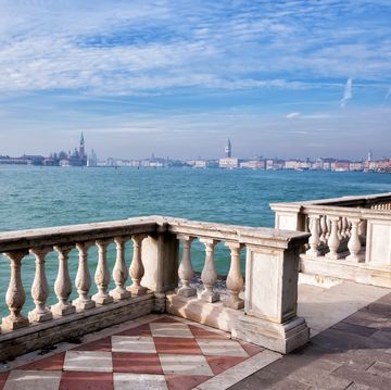 a view of venice, from the garden of the biennial