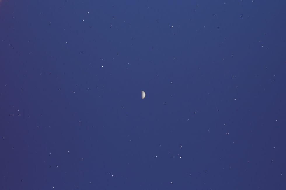 view of venus planet in a small amateur telescope
