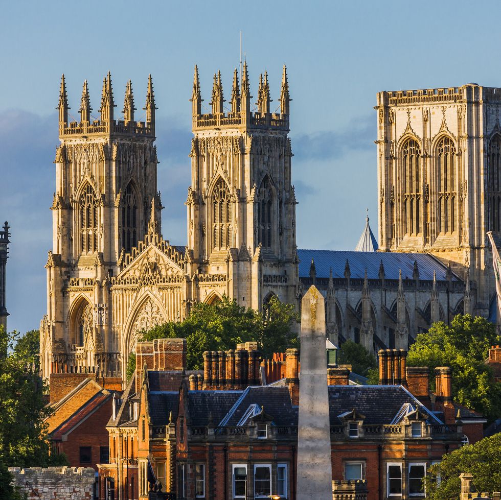 view of york minster cathedral from the walls