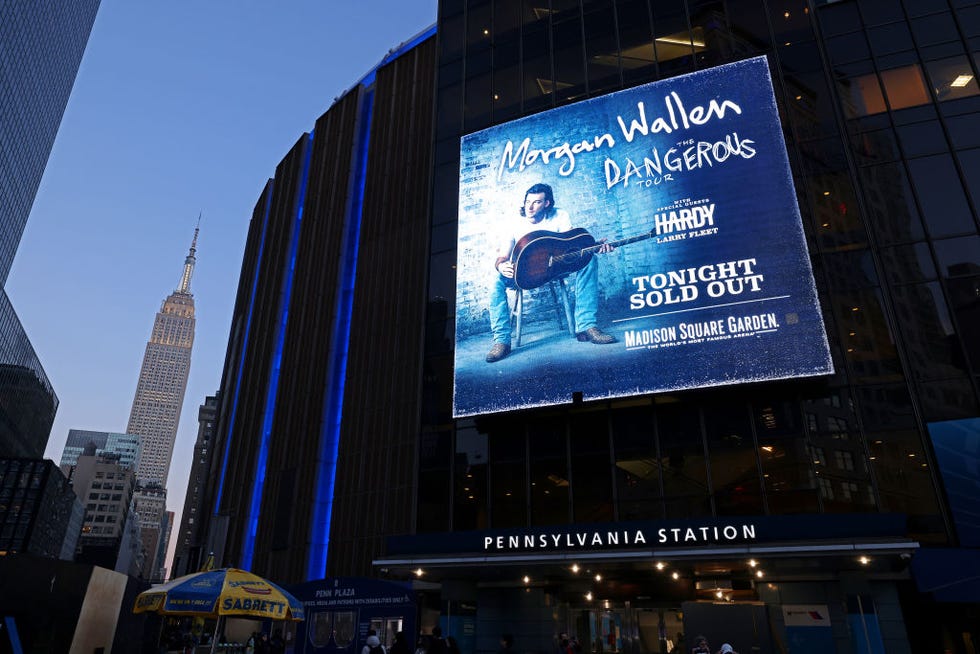 a billboard at madison square garden shows morgan wallen