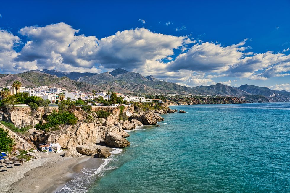 views from the balcony of europe in nerja, spain