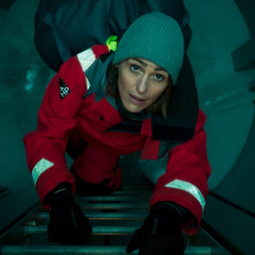 Vigil - Suranne Jones as Amy Silva vigil suranne jones as amy silva, climbing inside the submarine's launchpad corridor