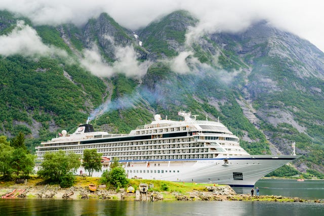viking star moored in norwegian fjord