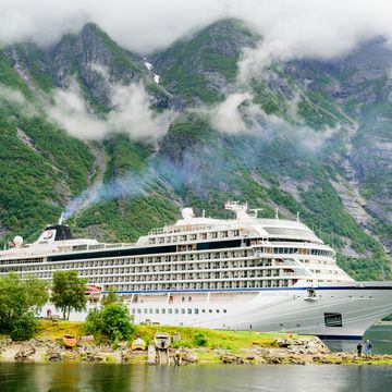 viking star moored in norwegian fjord