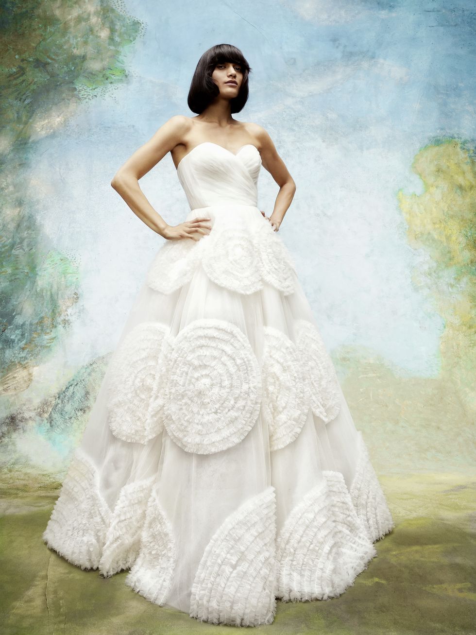 Gown, Wedding dress, Dress, Clothing, Bridal clothing, Bride, Photograph, Bridal party dress, Fashion model, Beauty, 