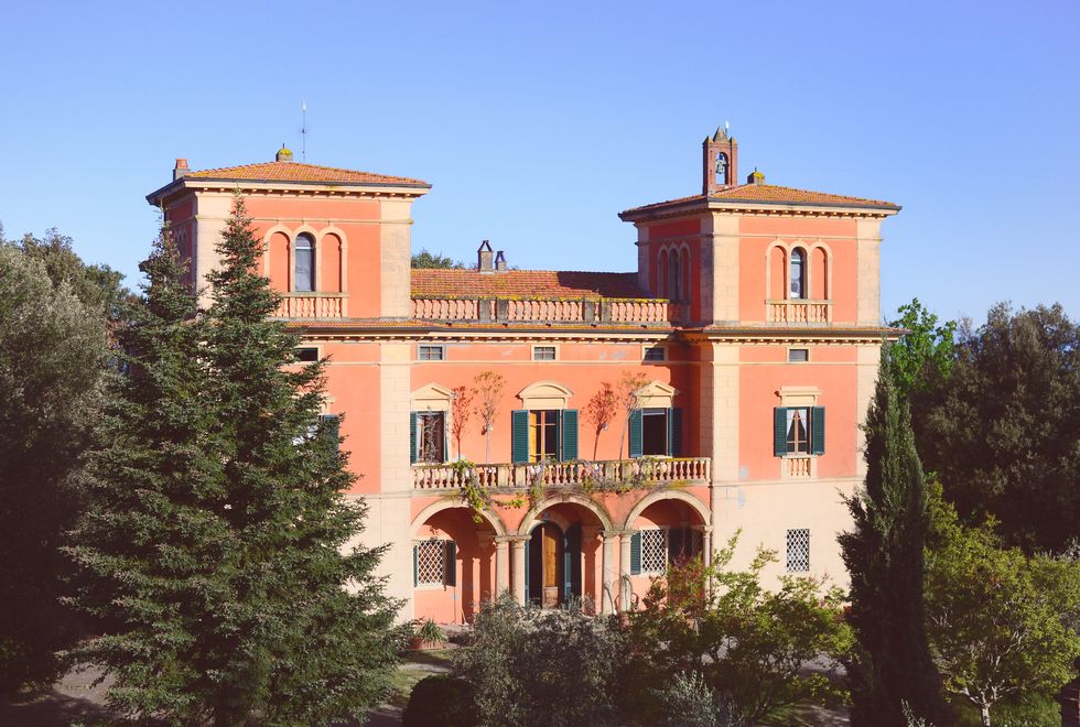historic pink villa on the property of villa lena