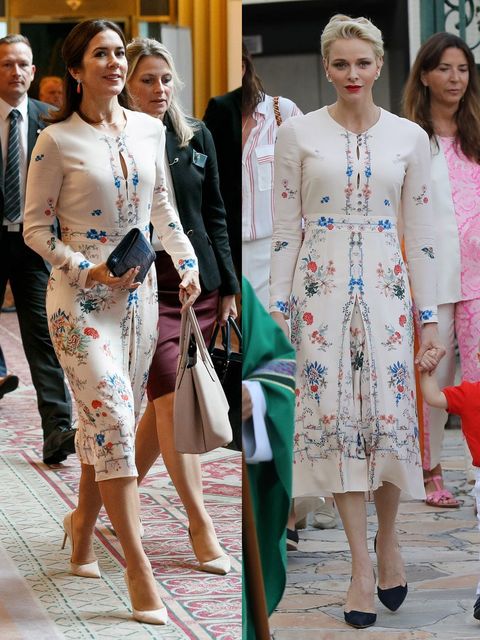 Crown Princess Mary Elizabeth Princess Charlene of Monaco same dress