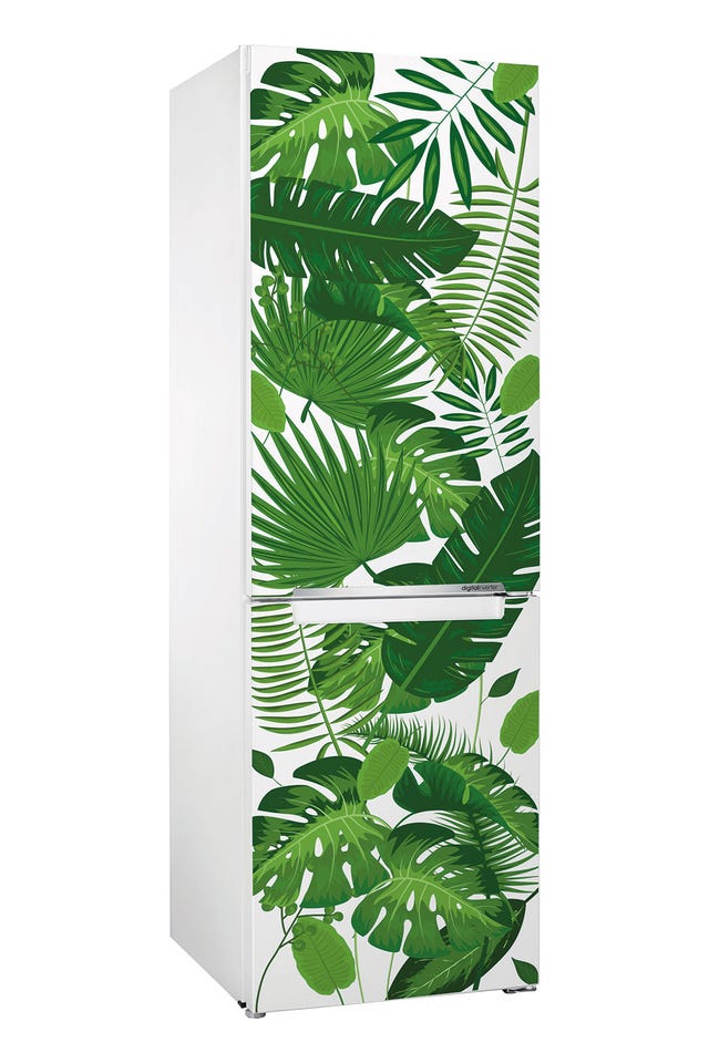 Vinilo tropical para la puerta del frigorífico