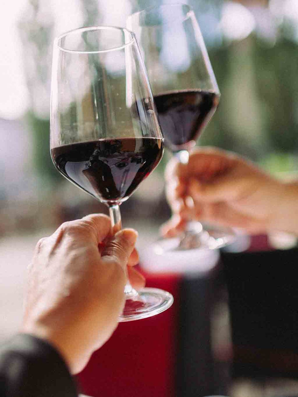 Brindis con vino tinto