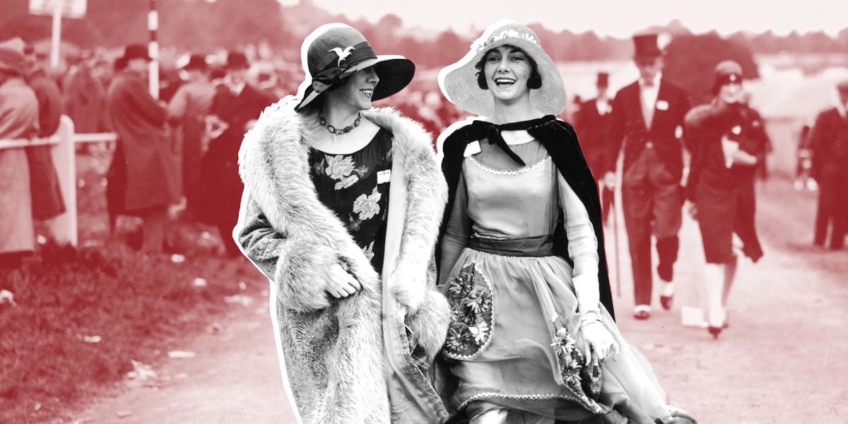 two derby girls walking, vintage fashion