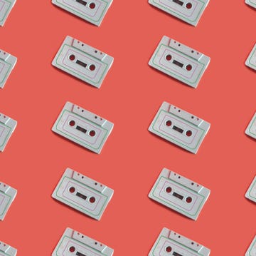 vintage background with white cassette tapes