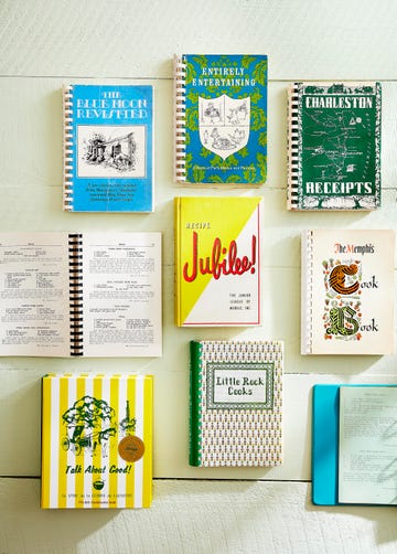collection of vintage cookbooks